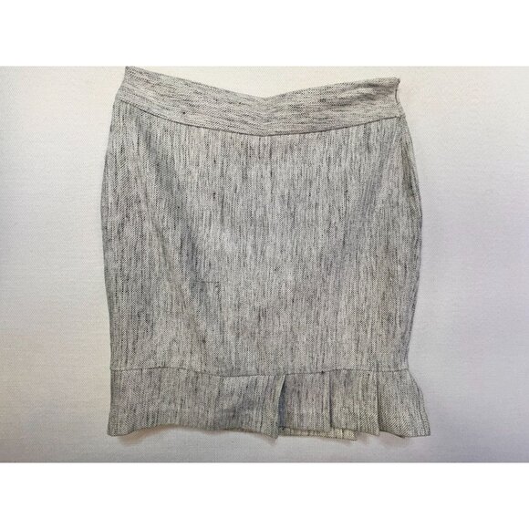 The Limited Career Pencil Skirt Size 8 Gray Black Textured Pleated Hem - Picture 2 of 11